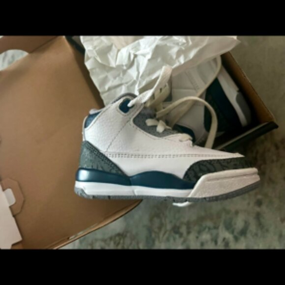 Jordan 3 Retro TD – White/Midnight Navy – Size 5C – New in Box - Picture 1 of 4